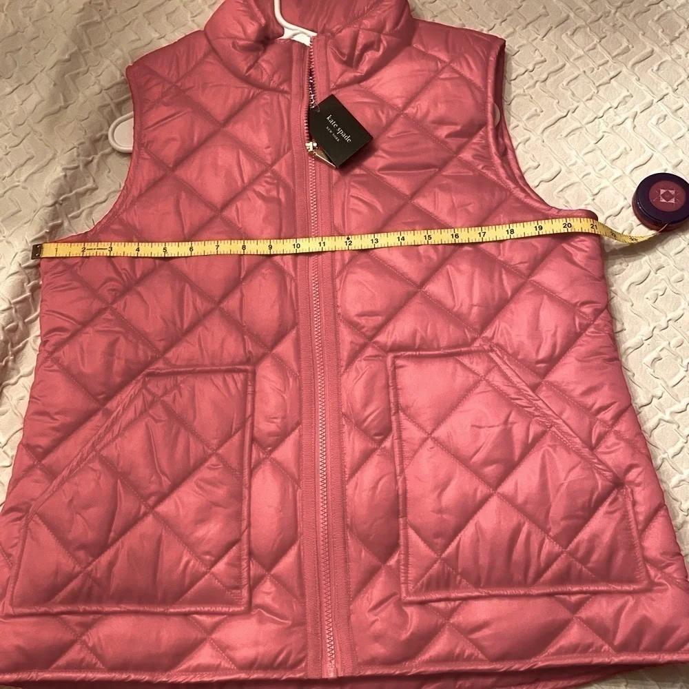 Kate Spade Pink Quilted Puffer Vest Women's Large NWT